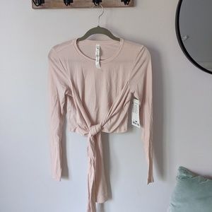 lululemon Gather and Grow Long Sleeve WrapTop- Light Pink- Size 6